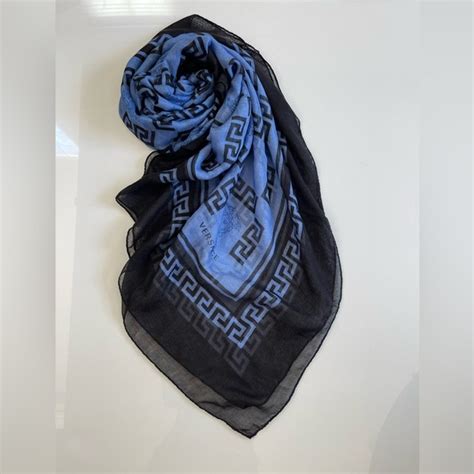 versace modal wool silk medusa head greek key scarf|Versace Medusa/Greek Key Logo Wool & Silk Black/Gold Scarf .